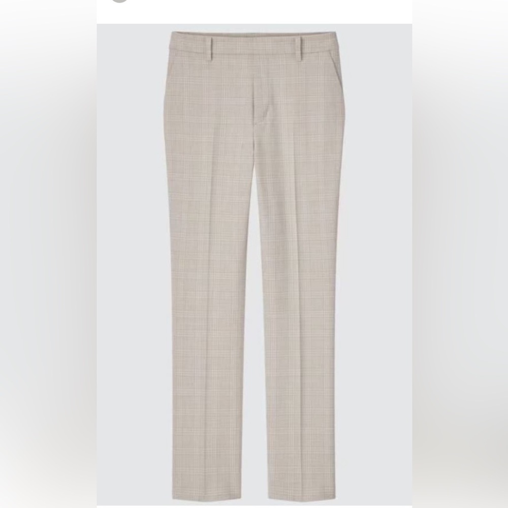 Uniqlo Smart Ankle Pants (2-Way Stretch
Glen-Check) in Beige size XS